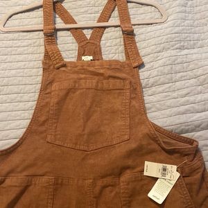 Aerie sz small corduroy overalls brown/copperish boyfriend/oversize fit w/ tags